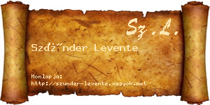 Szünder Levente névjegykártya