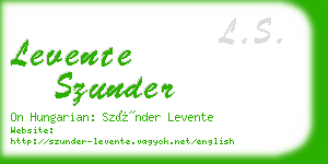 levente szunder business card